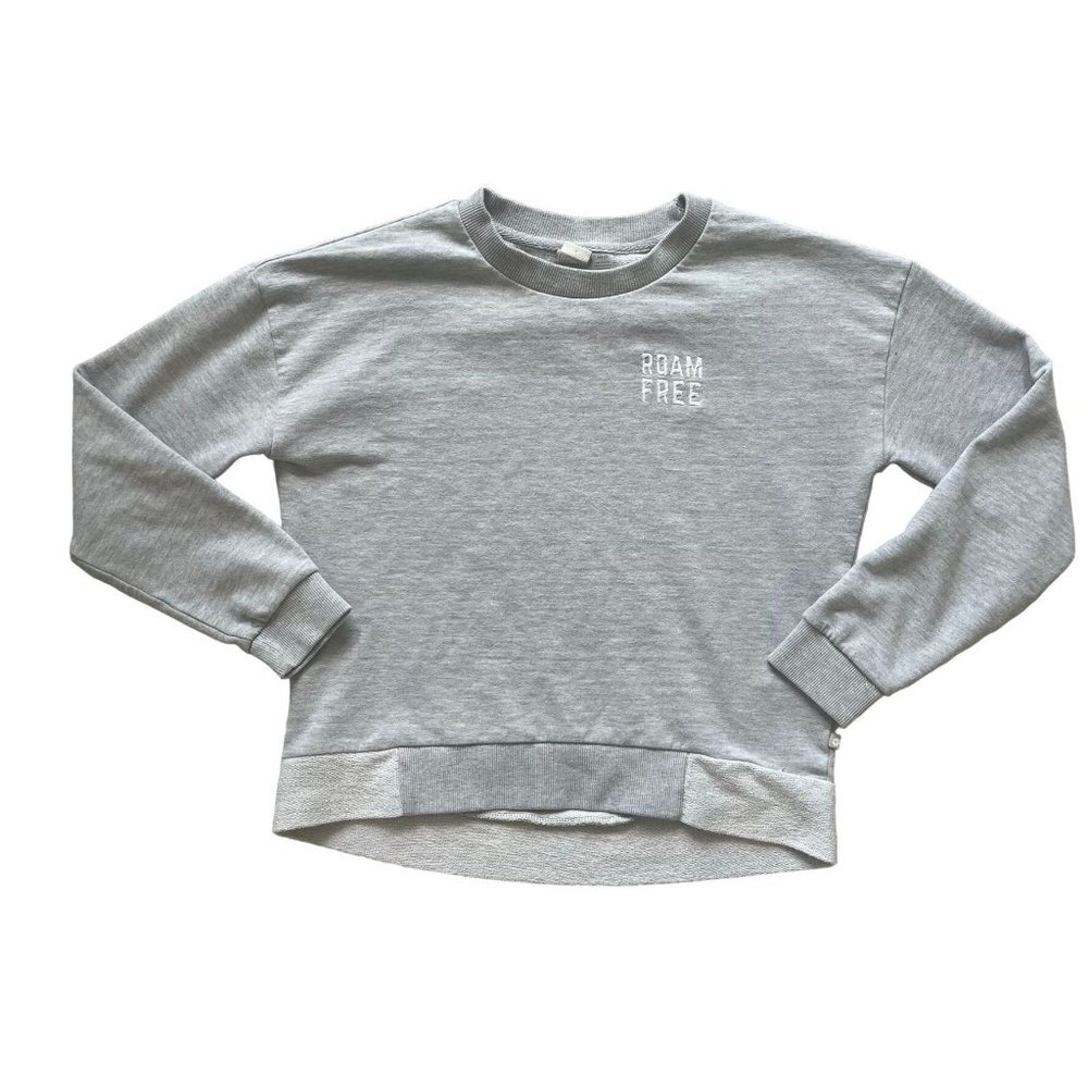 Roxy Light Gray 'Roam Free' Crewneck Sweatshirt